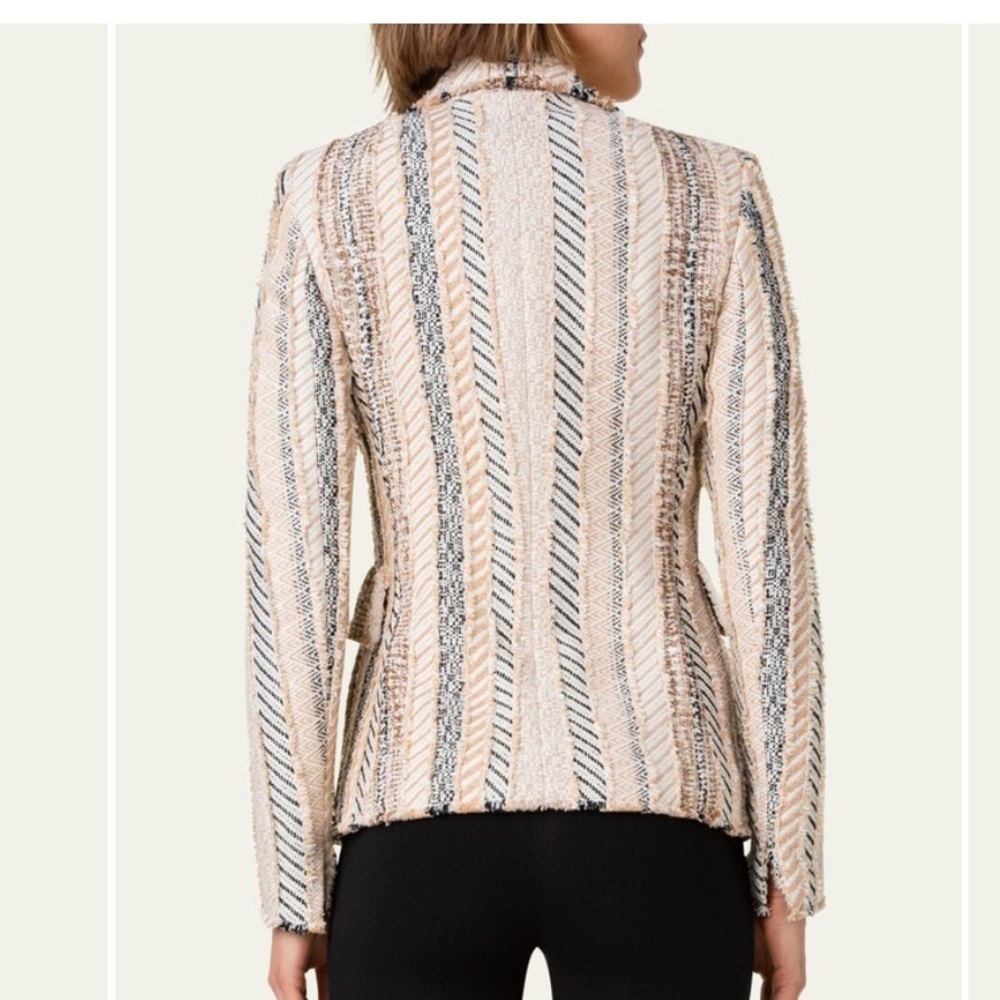 Akris Punto Fringed Patchwork Tweed
Blazer Jacket Size 8 - Picture 15 of 16